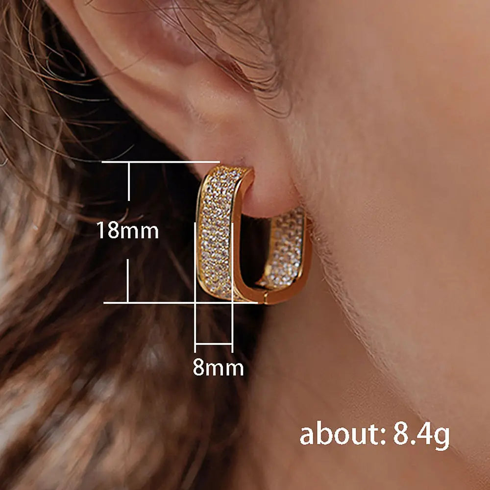 U Shaped Diamond Earrings