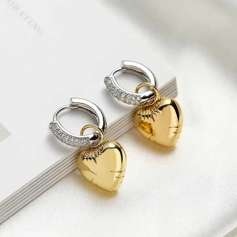 18k Gold Diamond Charm Earrings