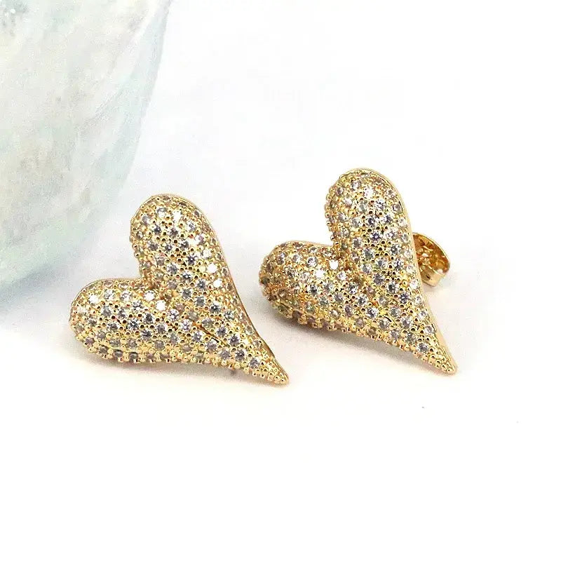 Diamond Hearts Earrings