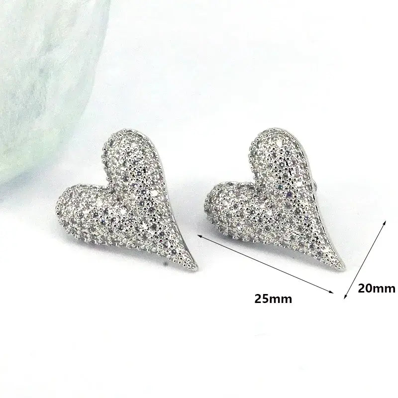 Diamond Hearts Earrings