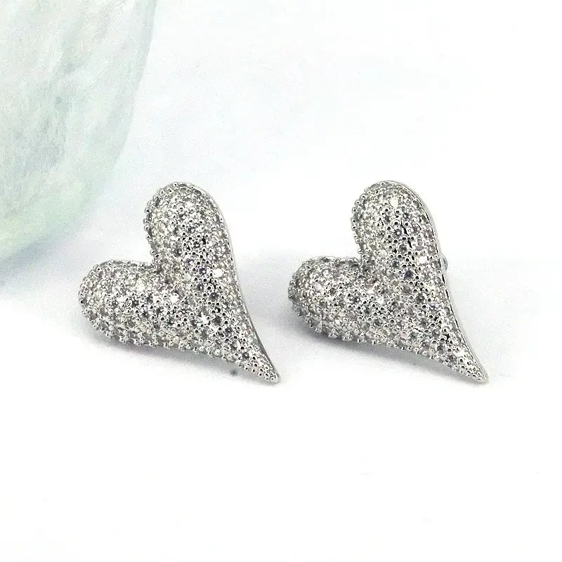 Diamond Hearts Earrings