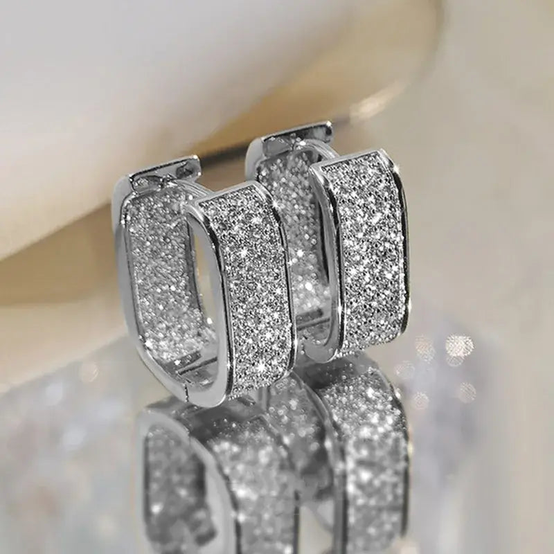 U Shaped Diamond Earrings