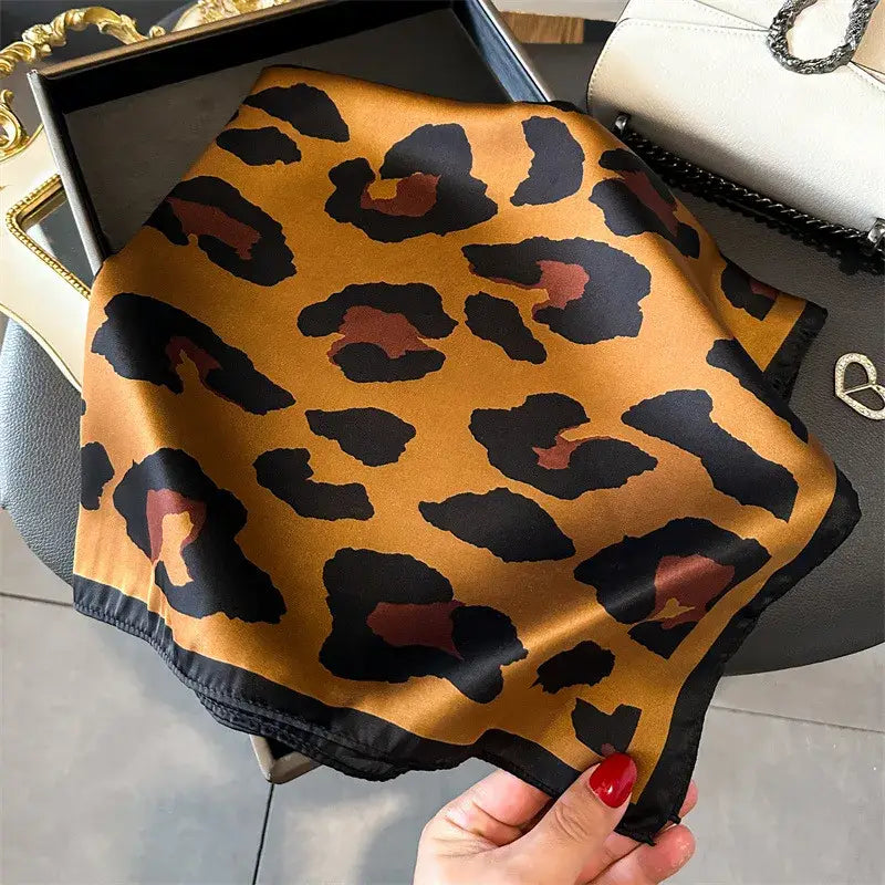 Silky Elegant Leopard Scarf