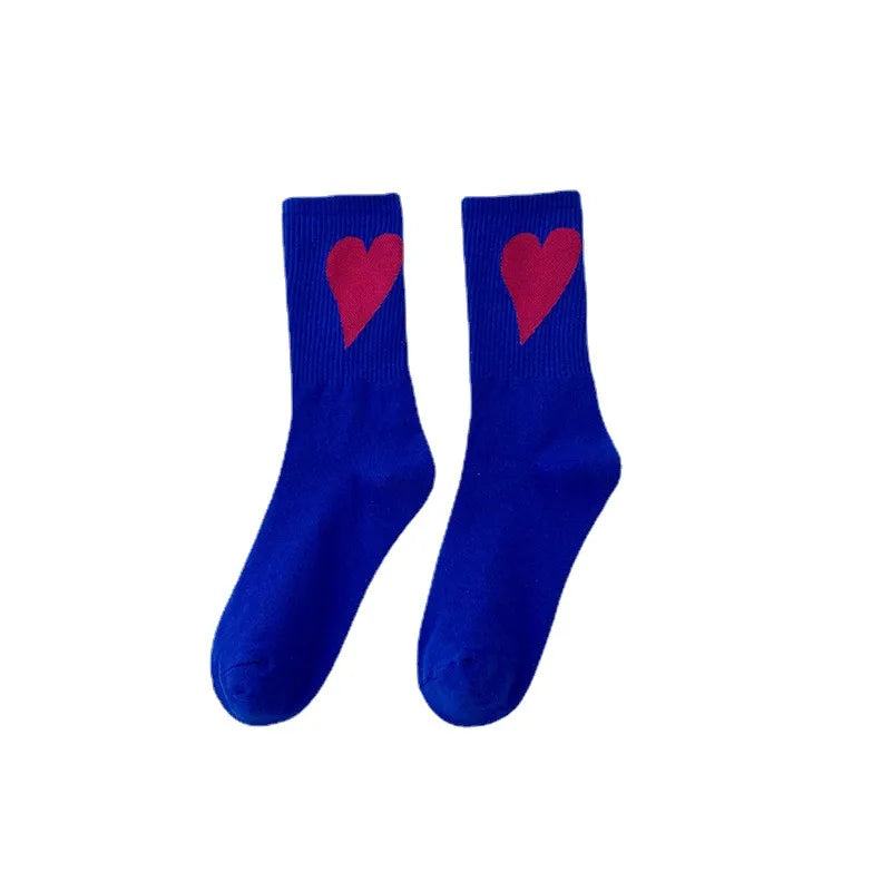 Vibrant Colorblock Heart Socks