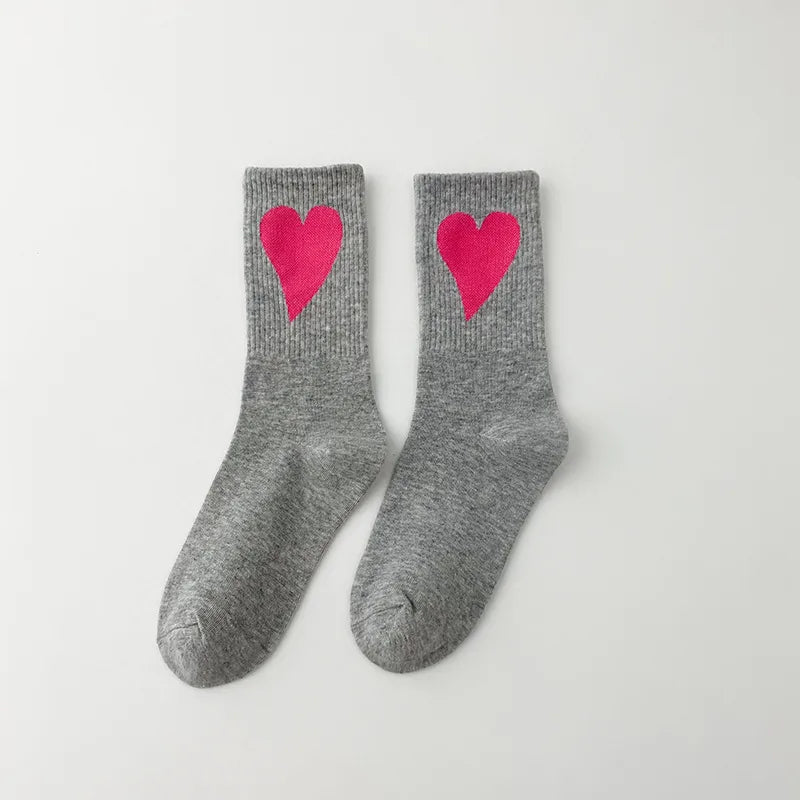 Vibrant Colorblock Heart Socks