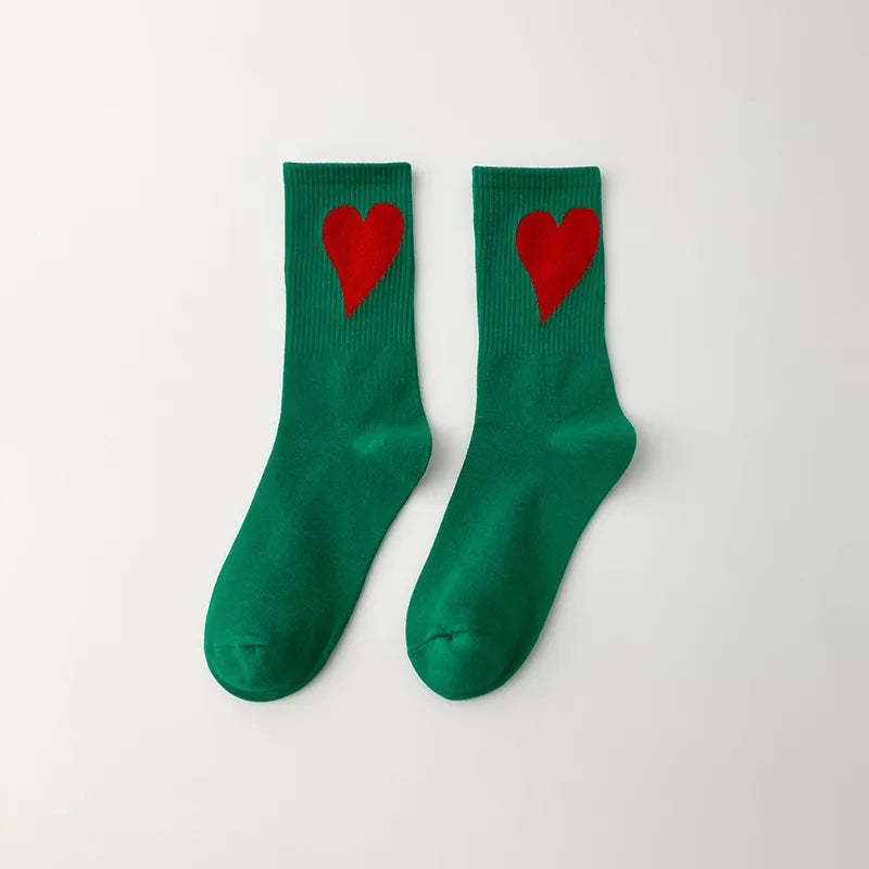 Vibrant Colorblock Heart Socks