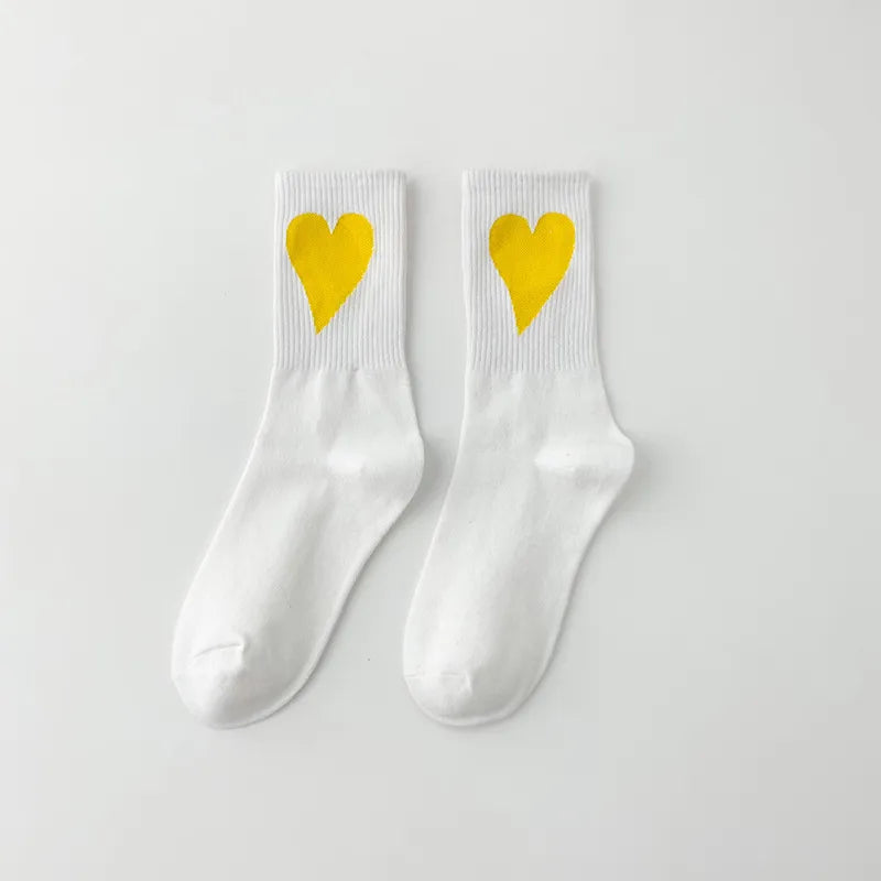 Vibrant Colorblock Heart Socks