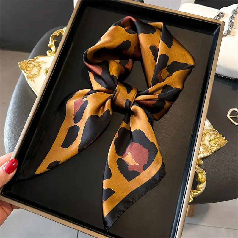 Silky Elegant Leopard Scarf