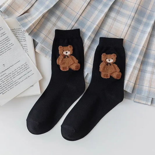 Women's Cozy Fuzzy Q Bear Socks