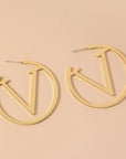 Golden V Hoops - Yaya's Luxe Handbags - Jewelry
