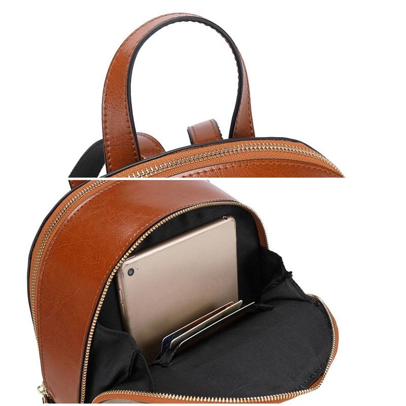 TAMIA Cowhide Mini Leather Backpack ~ Brown - Yaya's Luxe Handbags - Backpacks