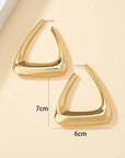 Triangular Gold Earrings - Yaya's Luxe Handbags -