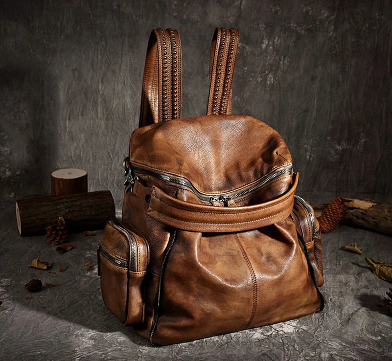 Unisex Leather Backpack - Yaya's Luxe Handbags - Backpacks